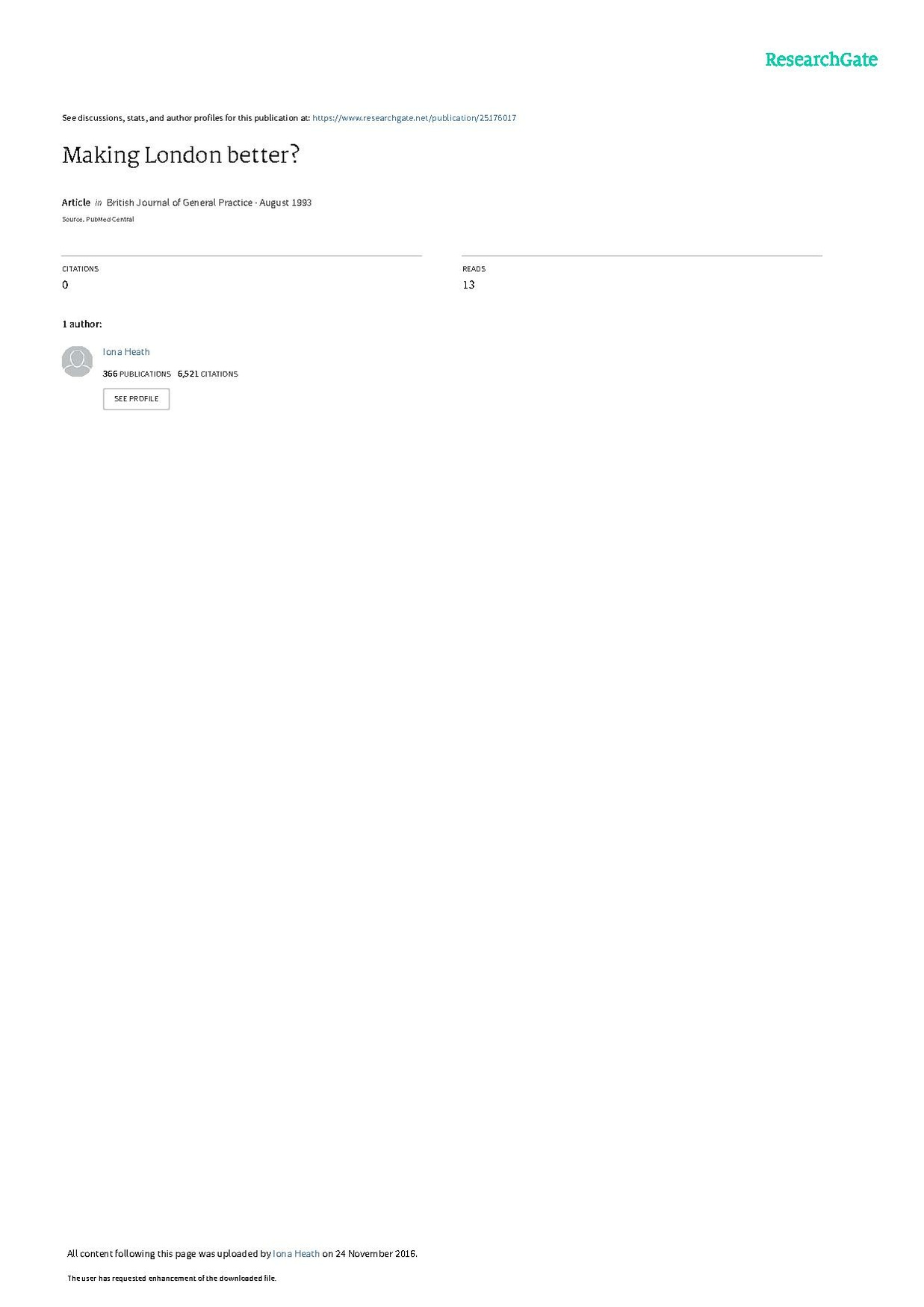 Making London Better