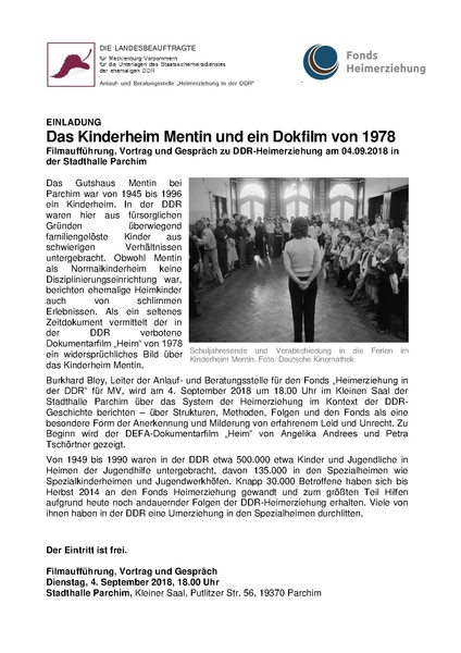 Fichier:Das Kinderheim Mentin - Programmzettel.pdf